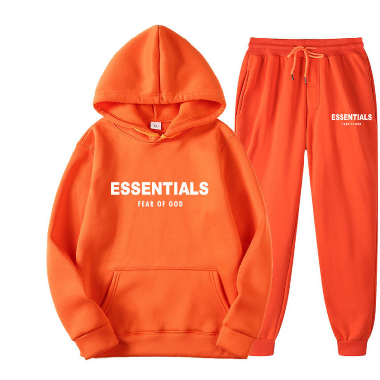 Essentials Hoodie Orange TrackSuit