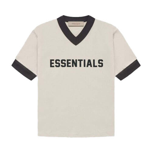 Essentials Fear Of God Kids V-Neck Tee Wheat
